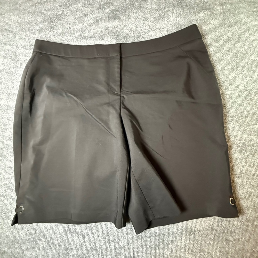 Rafaella Curvy Womens Black Bermuda Shorts Plus Size 20W Cotton Blend Stretch